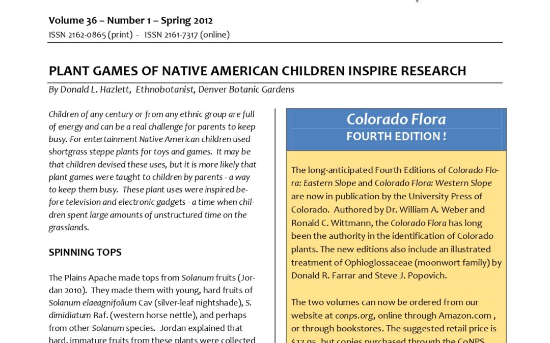 Volume 36 – Number 1 – Spring 2012