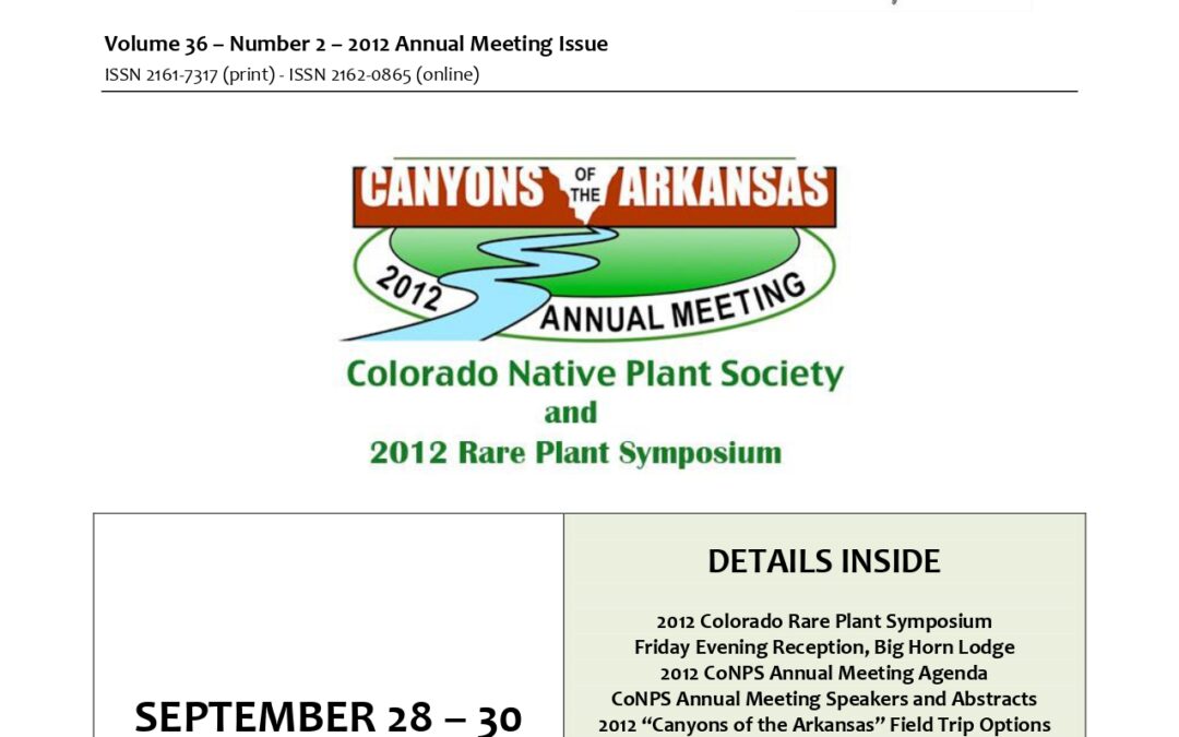 Volume 36 – Number 2 – 2012 Annual Meeting Issue